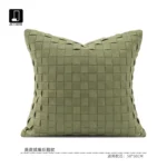 Soft Furnishings: Sofa, Model Home, Bay Window, Hotel, Modern, Nordic, Italian, Light Luxury, Green, Deer Skin, Velvet, Woven, Decorative Pillows