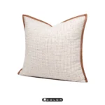 Showroom Home Decor: Cushions, Sofa, Living Room, Italian-Style Light Luxury, Brown-Edged Textured Headboard Pillows, Large Backrest Cushions - Image 3