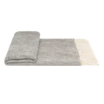 Soft Furnishings for Model Homes: Nordic Modern Italian-Style Light Luxury Living Room Bay Window Gray W-Pattern Knitted Throw Blanket - Image 9