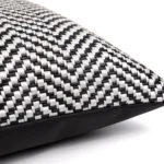 Cushions for Sofas and Living Rooms: Light Luxury, High-End Gray and Black Leather-Woven Square Cushions for Model Homes and Villas—Bedside and Backrest Cushions - Image 8