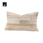 Luxury-style gray horsehair-woven lumbar cushion for sofas and living rooms; model home and villa bedding cushion - Image 2