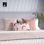 Soft Furnishings for Model Homes: 8-Piece Pink Bedding Set for Girls' Rooms with Polka Dot Patterns, Embroidered Pillows, and Throw Blankets for Children's Rooms - Image 2