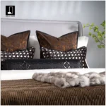 Showroom Villa Living Room Sofa Throw and Bedspread; Hotel-Style Italian-Inspired Light Luxury Coffee-Brown Velvet Crinkle-Weave Footboard Throw - Image 2