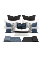 Blue-Toned Italian-Style Light Luxury Minimalist Modern Villa Bedding Set for Soft Furnishing Showrooms - Image 5