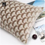Brocade-Print Abstract Geometric Pattern Cushion Cover: Gray-Beige Shaggy Texture, Minimalist Modern Style for Showroom Living Rooms and Bedrooms - Image 3