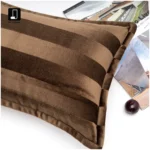 Brocade and taupe-colored cut-pile accent pillow; living room sofa lumbar pillow; model home and showroom display; bedside cushion; light luxury-style pillowcase - Image 3