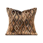Brocade-Patterned, Vintage-Style, Coffee-Brown, Diamond-Quilted Velvet Cushion Covers for High-End Villa Living Room Sofas and Hotel Bedside Pillows - Image 5