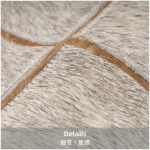 Cushion for Sofa, Living Room, Light Luxury, High-End Look, Gray Genuine Horsehair Patchwork Lumbar Pillow, Model Home, Villa, Bed Cushion - Image 3