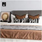 Modern Luxury-Chic Soft Furnishings Showroom: 10-Piece Bedding Set in Coffee and Orange Tones; 4-Piece Bedding Set for Hotel Furniture Showroom - Image 4