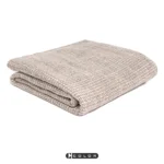 Soft Furnishings for Model Homes: Nordic Modern and Italian-Style Luxury Living Room with Bay Window, Beige Textured High-End Throw Blanket and Lounge Blanket - Image 2