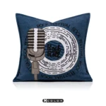 Soft furnishings, sofa samples, children's room, bay window, modern, Nordic, Italian, light luxury, blue, microphone-patterned embroidered throw pillows