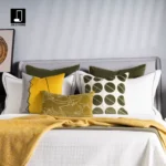 11-Piece Yellow-Green Children's Bedroom Bedding Set for Soft Furnishing Showrooms: Dinosaur Embroidery and Polka Dot Pattern, Multiple Sets Available - Image 2