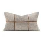 Cushion for Sofa, Living Room, Light Luxury, High-End Look, Gray Genuine Horsehair Patchwork Lumbar Pillow, Model Home, Villa, Bed Cushion - Image 5