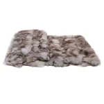 Soft Furnishings for Model Homes: Scandinavian Modern and Italian-Style Luxury Living Room Bay Window with High-End Fox Fur Throw and Lounge Blanket - Image 5