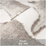 Beige Fringed Square Cushion, 45x45 cm, New Chinese-Style Landscape Design, PP Cotton Filling, Wabi-Sabi Style Living Room Cushion - Image 3