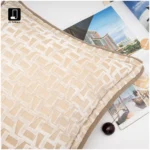 Velvet Cushion in Light Beige—Luxury Living Room Sofa Cushion for Villas, Hotel Showrooms, and Exhibition Halls - Image 2
