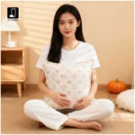 Brocade-Style Vintage-Inspired Beige Cushions, Designer Vintage-Print Cushions, Light Luxury Villa Sofa Cushions, Hotel Cushions - Image 2