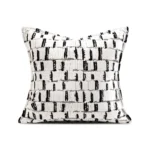 Showroom Sofa Living Room Light Luxury High-End Black and White Shag Pillows Hotel Villa Bay Window Bedside Cushions Pillow Covers - Image 5