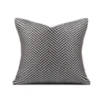 Cushions for Sofas and Living Rooms: Light Luxury, High-End Gray and Black Leather-Woven Square Cushions for Model Homes and Villas—Bedside and Backrest Cushions - Image 6
