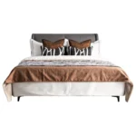 Modern Luxury-Chic Soft Furnishings Showroom: 10-Piece Bedding Set in Coffee and Orange Tones; 4-Piece Bedding Set for Hotel Furniture Showroom - Image 5
