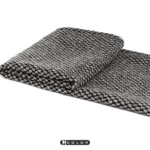 Soft Furnishings for Model Homes: Scandinavian Modern and Italian-Style Luxury Living Room with Bay Window, Black-and-White Textured Wool Throw Blanket and Lounge Blanket - Image 4