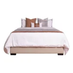 Soft Furnishings for Model Homes: Light Luxury High-End 4-Piece Bedding Set in Taupe, High-End Custom-Made Bedding with a Nine-Grid Design - Image 5