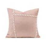 Jinsese Home Decor: Pink Cushion for Girls' Room, Villa-Style Deer-Print Velvet Hand-Tied Cord Cushion, Bedding Cushion Cover for Children's Room - Image 6