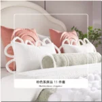 Sample room for a children's bedroom in gold tones – 11-piece bedding set in pink – Custom bedding sets for hotels and villas - Image 3