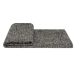 Soft Furnishings for Model Homes: Scandinavian Modern and Italian-Style Luxury Living Room with Bay Window—Black-and-White Cotton-Linen Textured Throw and Lounge Blanket - Image 5