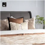 Modern Nordic Showroom: Wool Throw, Hotel-Style Italian Luxury Sofa Cover, Beige Striped Footboard Throw - Image 2