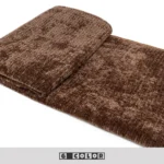 Soft Furnishings for Model Homes: Scandinavian Minimalist, Modern, and Italian-inspired Luxury Living Room with Bay Window; Coffee-colored Textured Rug and Footboard Rug - Image 2