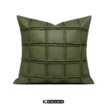 Showroom Home Decor: Green Leather Hand-Pleated Sofa Cushions for the Living Room, New Style High-Back Cushions
