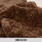 Soft Furnishings for Model Homes: Scandinavian Minimalist, Modern, and Italian-inspired Luxury Living Room with Bay Window; Coffee-colored Textured Rug and Footboard Rug - Image 4