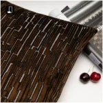 Jinshi Light Luxury Showroom Sofa Pillows: Brown Geometric Shaggy Cushions for Villa Living Rooms and Showroom Display - Image 2