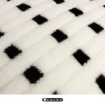 Soft Furnishings: Sofa, Model Home, Bay Window, Living Room, Nordic, Italian, Light Luxury, Black and White, Fuzzy, Geometric Pattern, Cushions, Pillows - Image 4