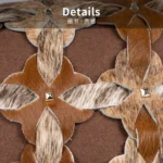 Coffee-colored, high-end, luxury-style woven genuine horsehair lumbar cushion for sofas and living rooms; model home and villa bedside cushion - Image 3