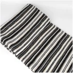 Modern Luxury Showroom: Black-and-White Striped Cotton-Linen Throw; Villa Living Room Embroidered Knit Throw; Hotel Bedspread - Image 4