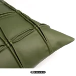 Showroom Home Decor: Green Leather Hand-Pleated Sofa Cushions for the Living Room, New Style High-Back Cushions - Image 3