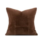 Cushion for Sofa and Living Room: Light Luxury, High-End Imported Brown Deer Suede Patchwork Square Pillow for Model Homes and Bedside Cushions - Image 6