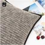 Minimalist Modern New Chinese-Nordic Instagram-Style Minimalist Sofa Showroom: Light Luxury Gray and Black Trimmed Custom Pillows - Image 2