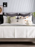 12-Piece Green-Toned Children's Room Soft Furnishings Set: Minimalist Modern Instagram-Style Pillows, Throws, and Bedding