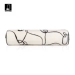 Cushions for Sofas and Living Rooms: Light Luxury, High-End, Modern Minimalist Black and White Wool-Wrapped Embroidered Round Bedside Cushions and Cylindrical Cushions