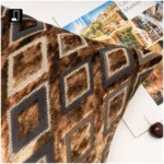 Brocade-Patterned, Vintage-Style, Coffee-Brown, Diamond-Quilted Velvet Cushion Covers for High-End Villa Living Room Sofas and Hotel Bedside Pillows - Image 2