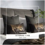 10-Piece Gray-Toned Bedding Set for Soft Furnishings Showrooms, Hotel Furniture Showrooms, Bedding, Peacock Feather Throws, and Pillows - Image 4