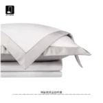 Jinshi Soft Furnishings Showroom: Italian-inspired, light luxury, white-lined, woven-textured, high-end custom four-piece bedding set