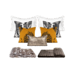 11-Piece Yellow-Toned Bedding Set for Soft Furnishings Showrooms, Hotel Furniture Showrooms, Bedding, Fox Fur Throws, and Pillows - Image 6