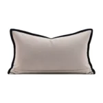 Soft furnishings, sofa, model home, bay window, modern, Nordic, Italian, light luxury, gray and white textures, black nylon-edged throw pillows and cushions - Image 4