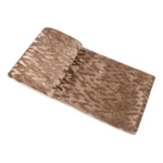 Jinshi Modern Minimalist Light Luxury Coffee-Brown Tiger-Print Velvet Throw—Perfect for Villa Model Home Living Rooms and as a Bed End Rug in Bedrooms - Image 4