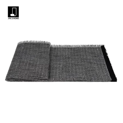 Interior Design Showroom: Hotel & Villa Sofa Throws, Bedspreads, Cotton-Linen Textured Polka Dot Bed End Throws