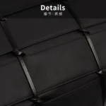 Minimalist Modern Scandinavian-Style Sofa for Show Home and Sales Office: Light Luxury Black Leather Hand-Woven Lumbar Pillow - Image 5